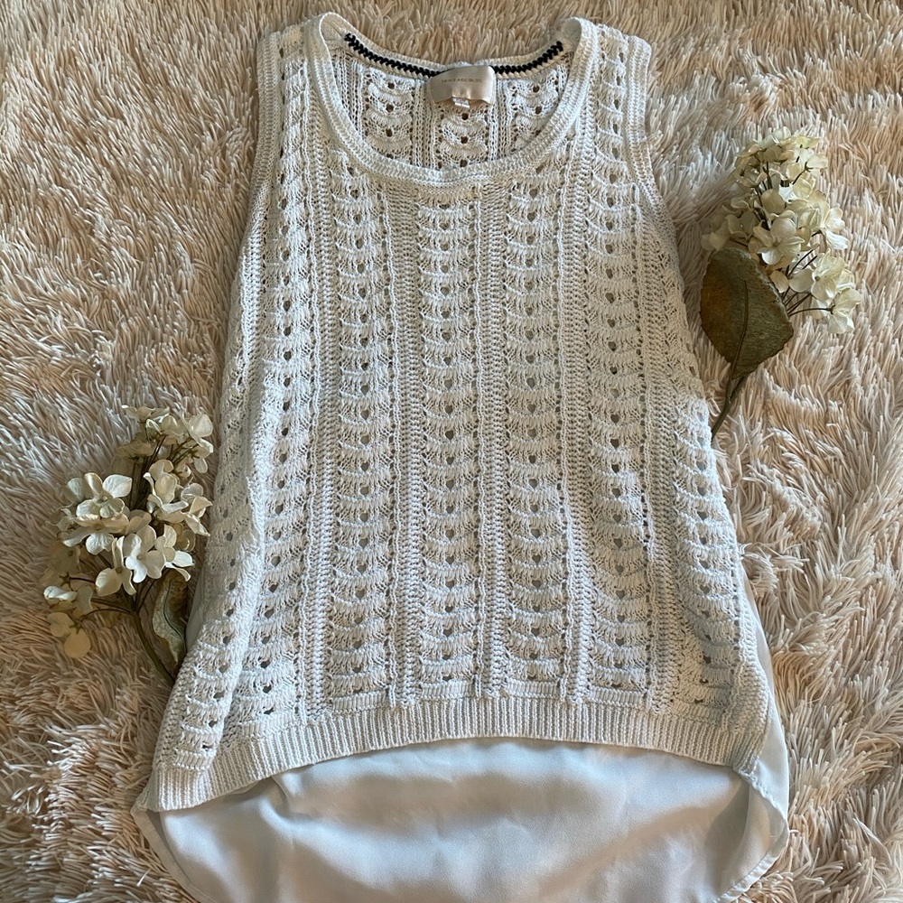 White Crotchet Front Shirt🌺⚡️